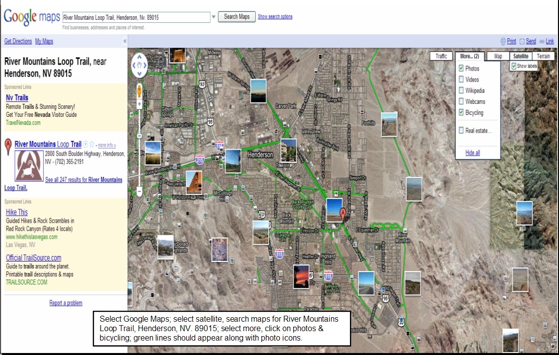 Google maps Bike Routes & Trails